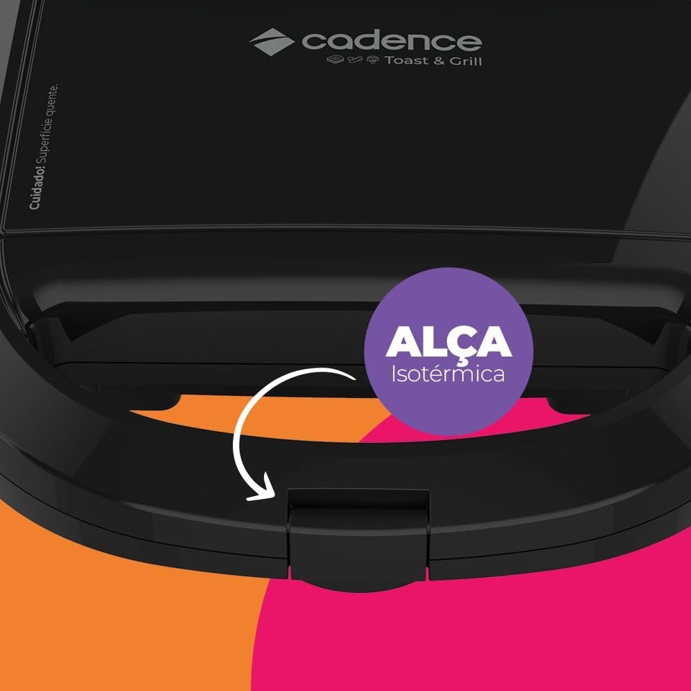 Sanduicheira Elétrica Cadence Toast & Grill, Preta, 750W, 110V, SAN260 - Imagem 7