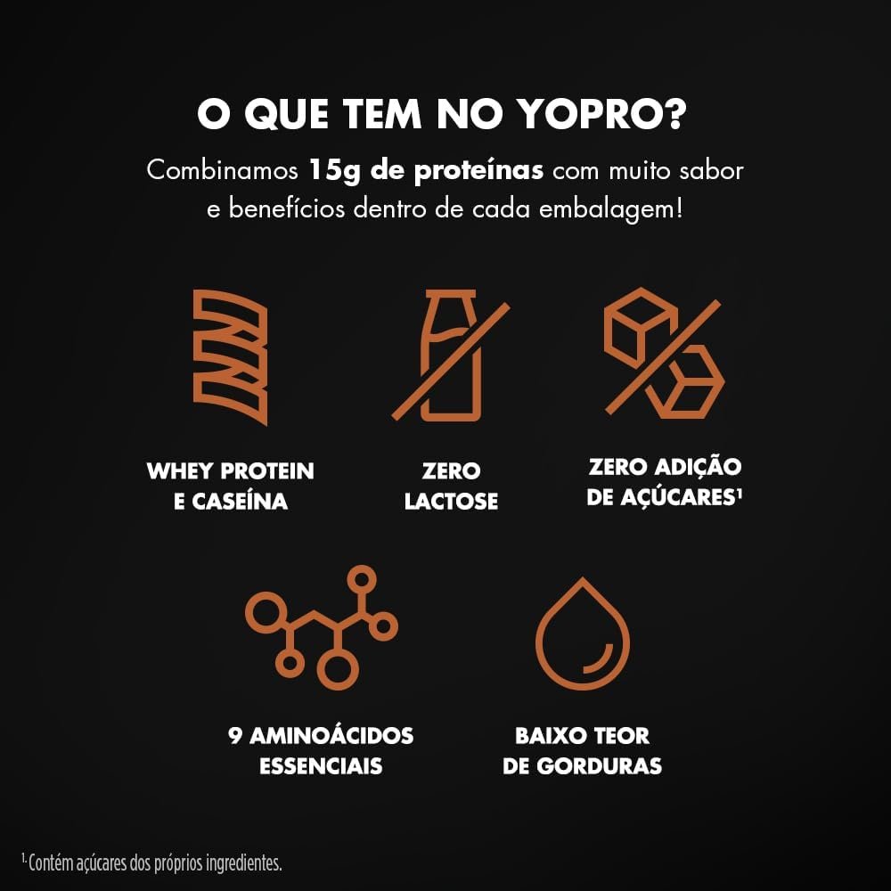 YoPRO Bebida Láctea UHT Chocolate 15g de proteínas 250ml - 12 unidades - Imagem 7