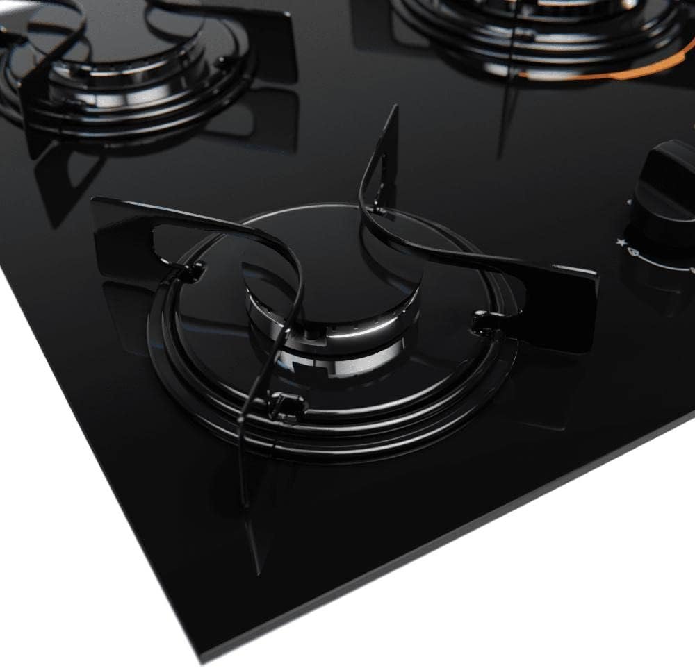Cooktop 5 Bocas Preto com Mesa de Vidro e Tripla Chama Atlas U Top Bivolt - Imagem 9