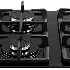 SUGGAR COOKTOP VIDRO PRETO 5 QUEIMADORES ESMALTADOS TREMPES FERRO FUNDIDO TRIPLA CHAMA LATERAL FG5335VP
