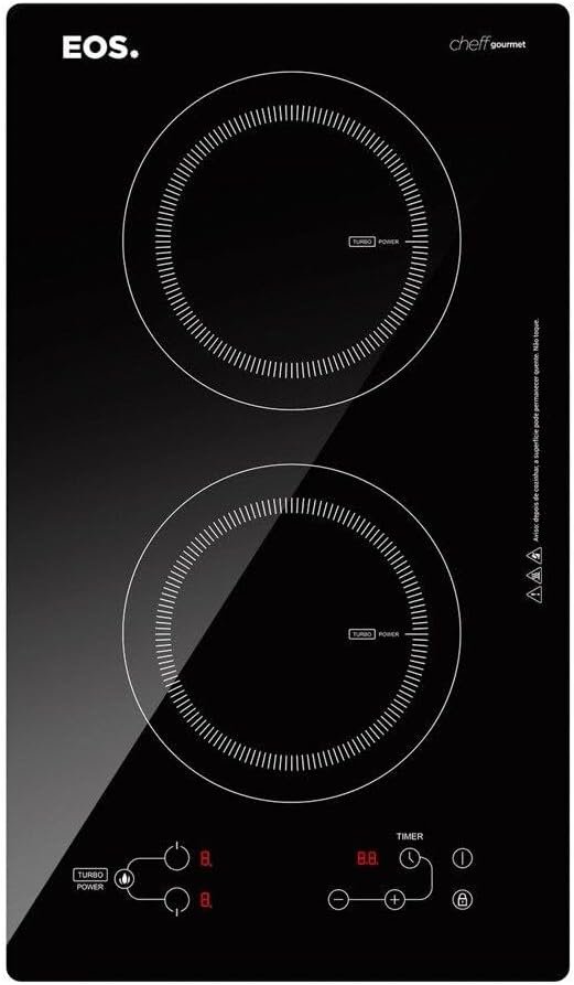Cooktop de Indução 2 Bocas Portátil Eos Cheff Gourmet Preto 3300w Eci02epp 220v