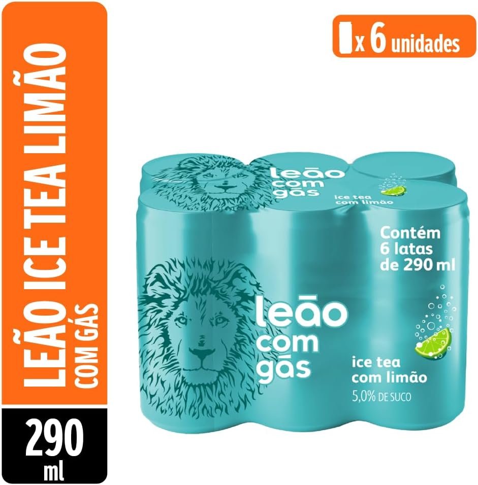 Pack Leão com Gás Ice Tea Zero com Limão 290ml, 6 unidades - Imagem 2