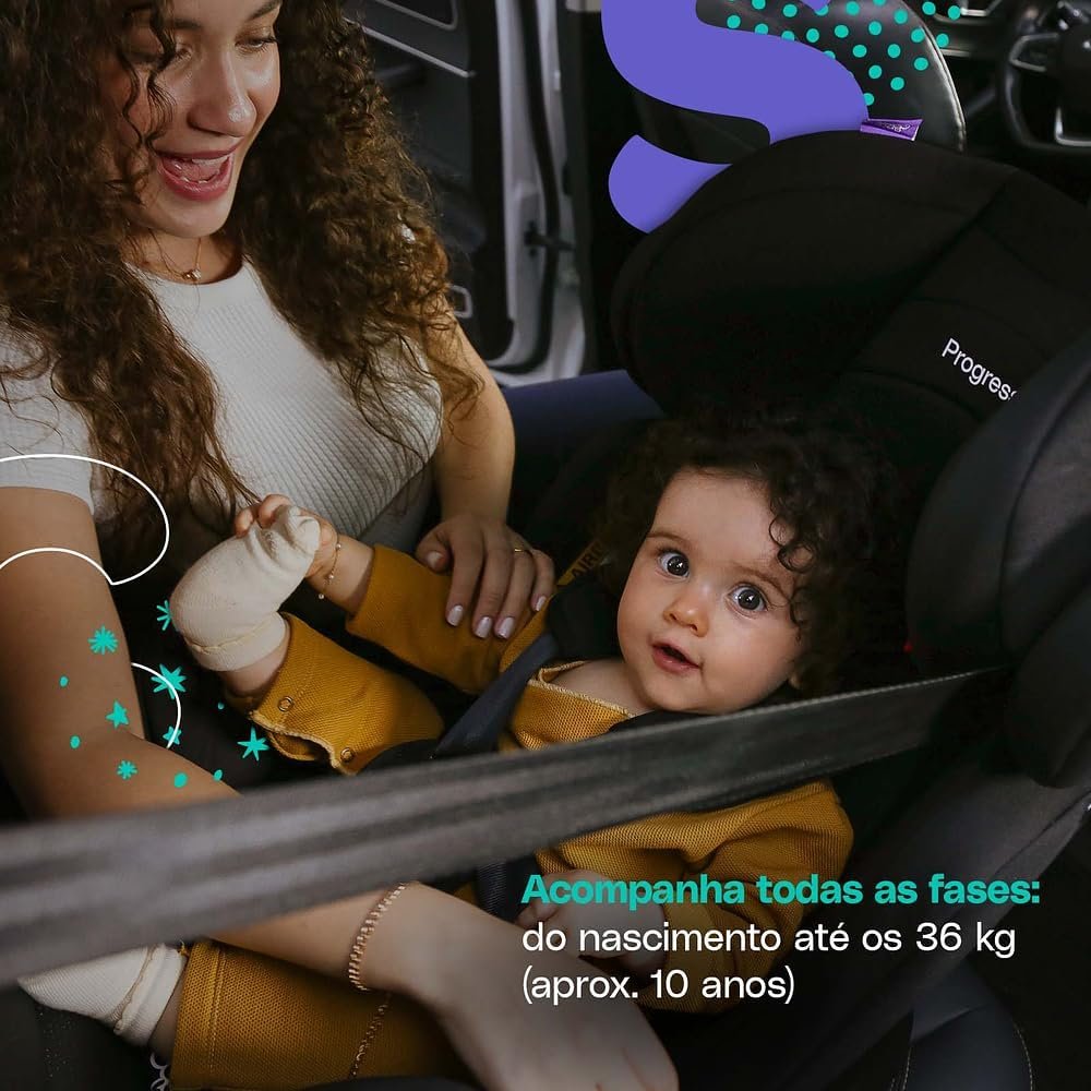 Cosco Kids, Cadeirinha Progress, 0 a 36kg, Cinza Mescla - Imagem 2