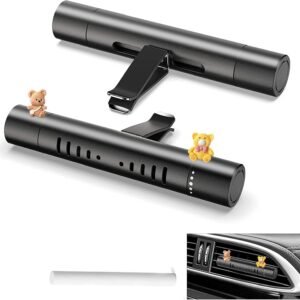 Aromatizador de Carro Unissex com Clipes para Ventilação – Perfume Automotivo Premium com Fragrâncias Naturais e 2 Bonequinhos de Silicone – Difusor de Ar e Aromaterapia (1 unidade)