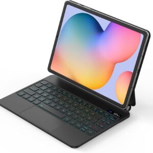 BETTDOW Capa com Teclado e Trackpad para Samsung Galaxy Tab S6 Lite 10.4″ Polegadas, Capa com teclado Bluetooth sem fio destacável magneticamente,Teclado com LCD Display (Preto)