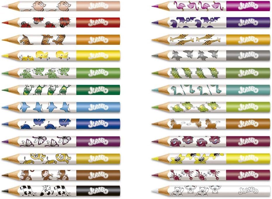 Lápis de Cor, Faber-Castell, Ecolápis Triangular Jumbo + Apontador com Depósito, 12.3024AP, 24 Cores - Imagem 2