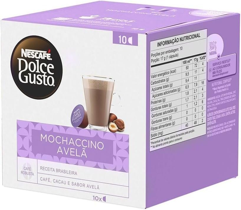 Dolce Gusto Mochaccino Em Cápsula Avelã Nescafé Caixa 170G 10 Unidades - Imagem 9