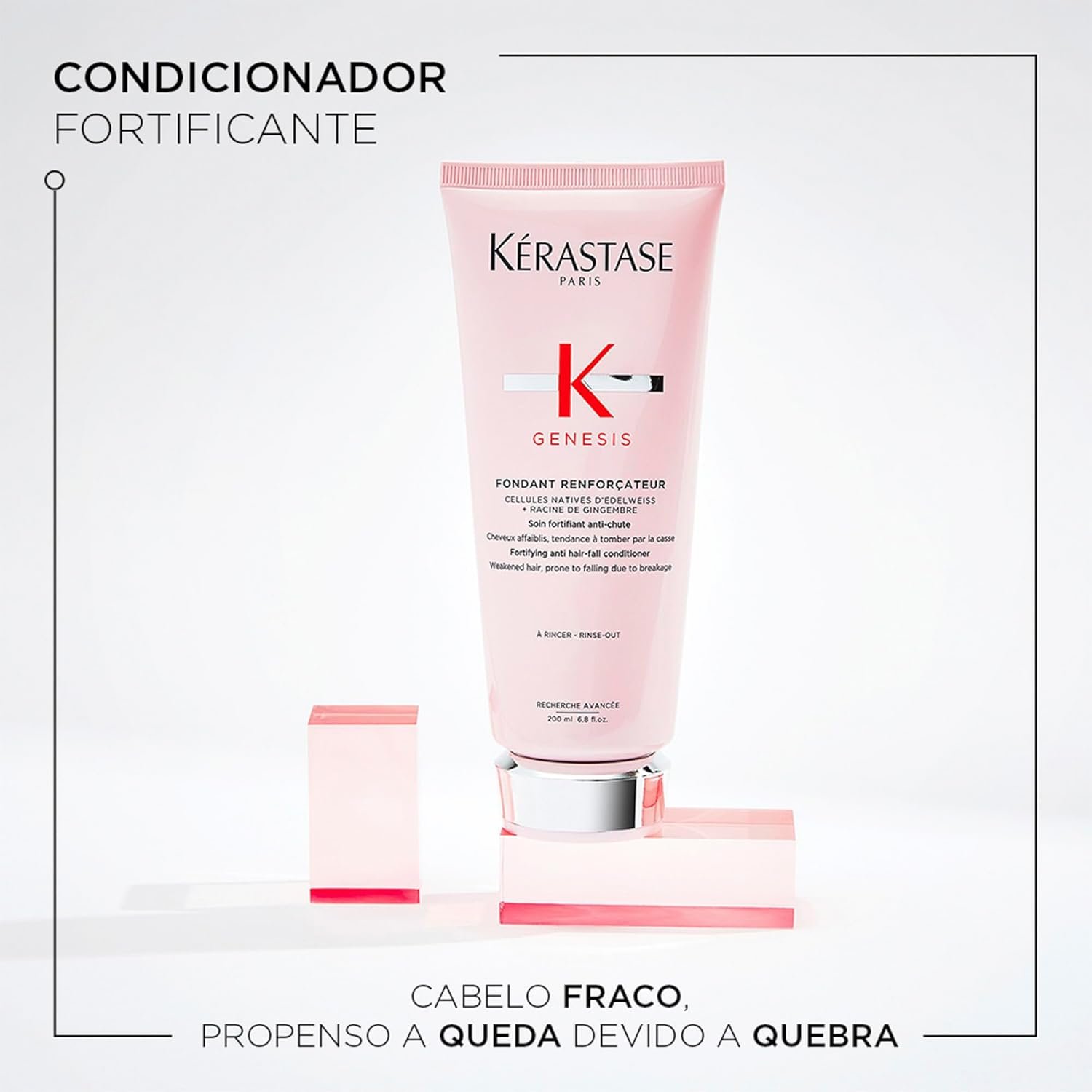 Kérastase Genesis Fondant Renforçateur, Condicionador Antiqueda Fortificante com Células de Edelweiss e Raiz de Gengibre para Cabelos Normais a Finos, 200ml - Imagem 2