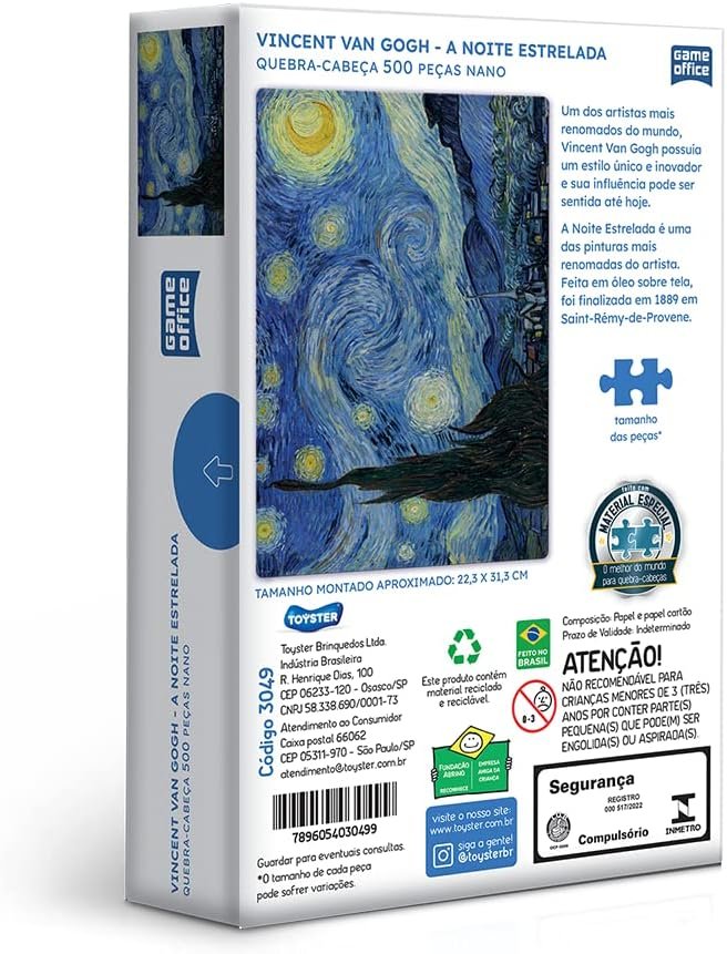 Toyster - Quebra-cabeça: Vincent Van Gogh: A Noite Estrelada - 500 peças nano - Game Office - Imagem 2