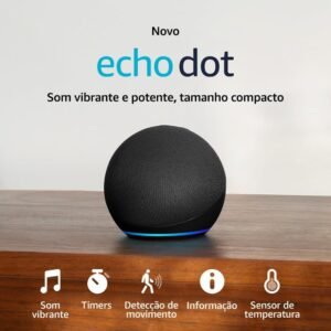 Echo Dot (Geração mais recente) | Smart speaker com Alexa, som vibrante e potente, Wi-Fi e Bluetooth | Cor Preta