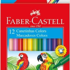 Canetinha com 12 Cores Estojo Cartão, Faber-Castell, 15.0112CZF, Multicor
