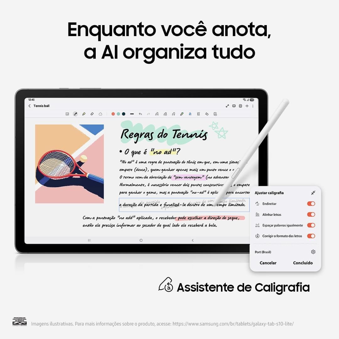 Galaxy Tab S10 Lite, 128GB, Tela 10.9", WIFI, Cinza - Imagem 5