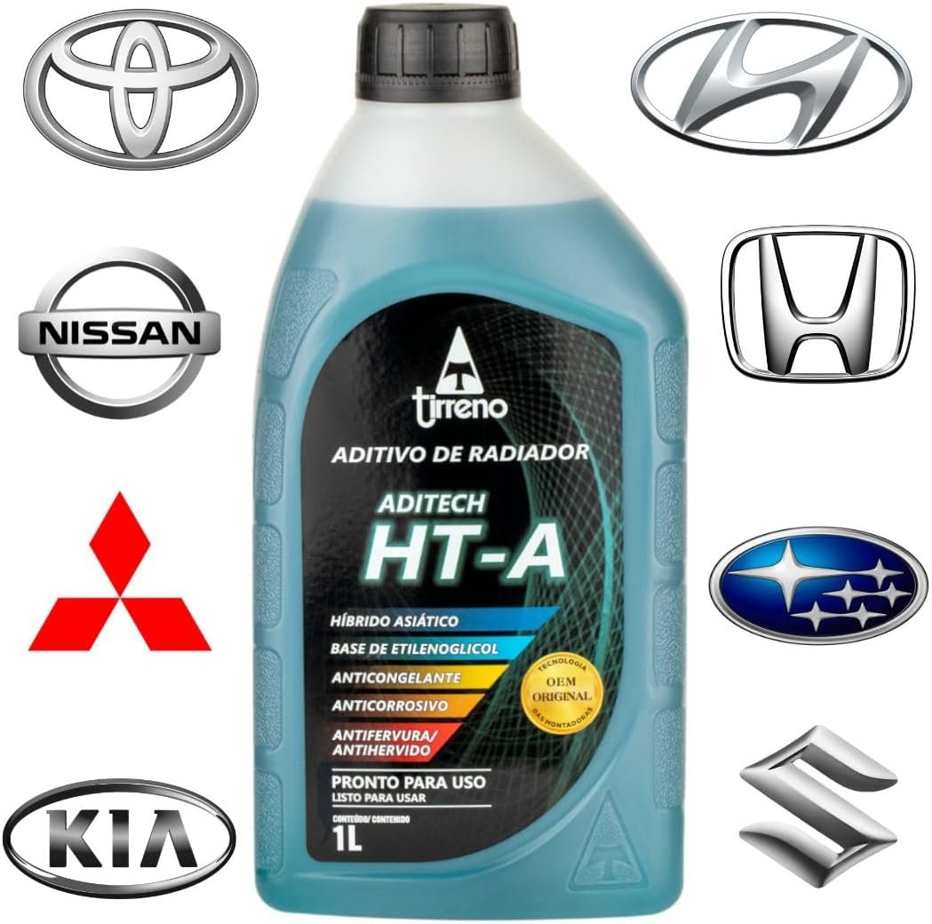 1 Litro Aditivo Radiador Híbrido HT-A Azul Pronto Uso Original Tirreno Motor Alúmínio homologado Hyundai Toyota Honda Nissan Kia Mitsubishi Suzuki Subaru - Imagem 2