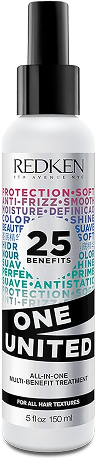 Redken One United, Leave-in Multibenefícios, Fórmula Livre de Sulfatos e Parabenos, Tratamento com Proteção Térmica até 230°C para Todos os Tipos de Cabelos