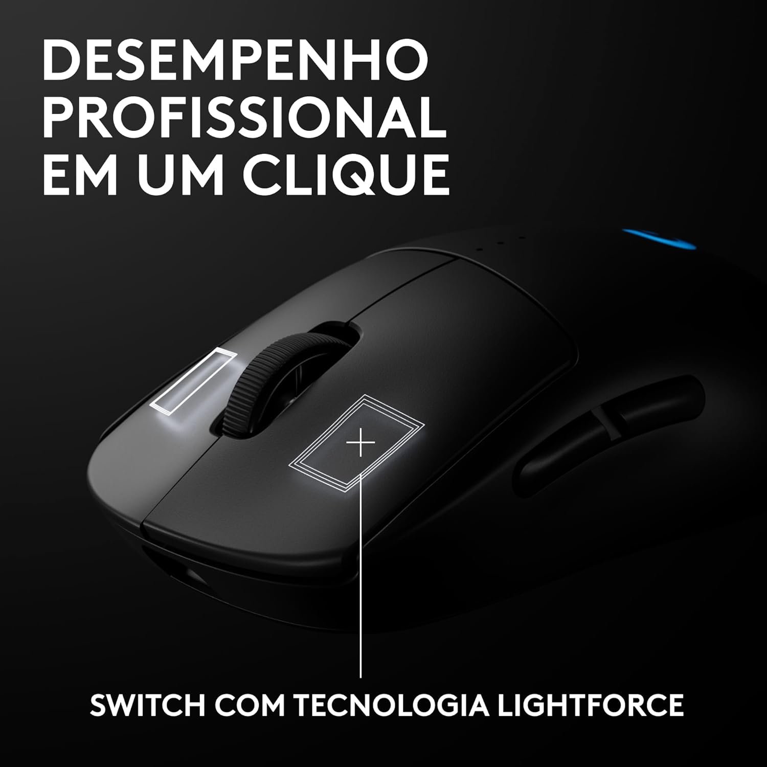 Mouse Gamer Sem Fio Logitech G PRO 2 LIGHTSPEED para Destros ou Canhotos, 4 Botões Programáveis e Removíveis, Sensor Hero 2 44K DPI, Carregamento USB-C, PC/Mac - Preto - Imagem 8