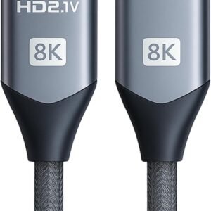 Cabo HDMI 2.1 8K 2m Ultra Rápido 48Gbps | HDR10 eARC VRR | Compatível com TV 4K, PS5, Xbox, Monitor Gamer, Projetor, PC | Conector Banhado a Ouro e Cabo Reforçado