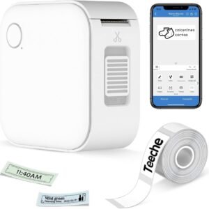 Impressora Térmica Portátil de Etiquetas, Bluetooth, com Rolo de Etiqueta Adesiva, para Casa e Escritório