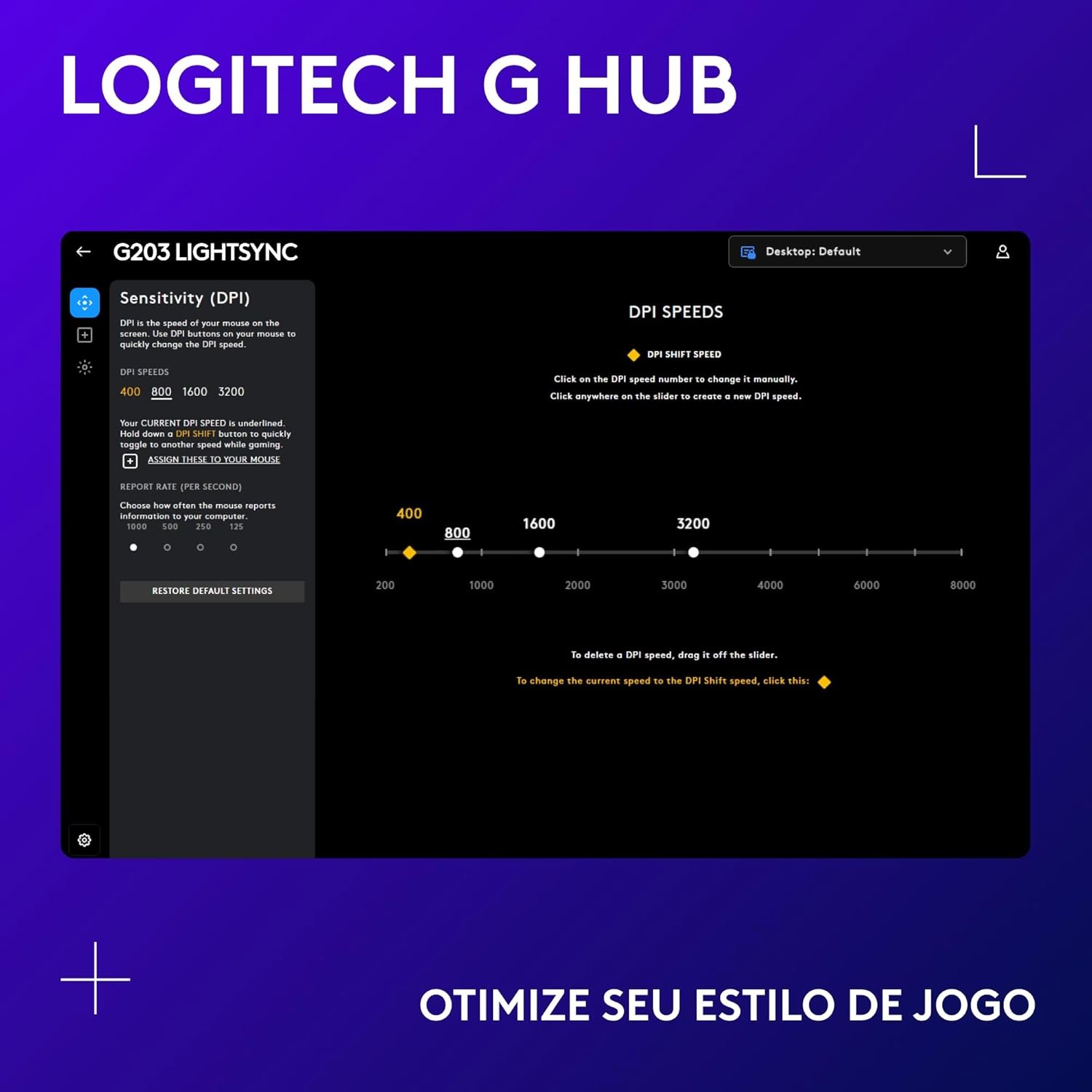 Mouse Gamer Logitech G203 LIGHTSYNC RGB, Efeito de Ondas de Cores, 6 Botões Programáveis e Até 8.000 DPI - Preto - Imagem 8