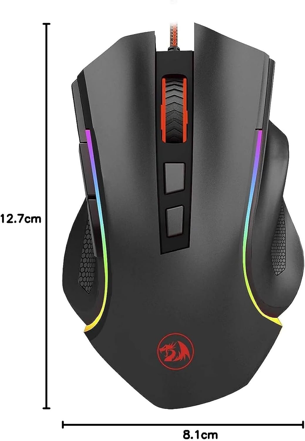 Redragon MOUSE GAMER GRIFFIN PRETO COM LED RGB - M607, UNICO - Imagem 4