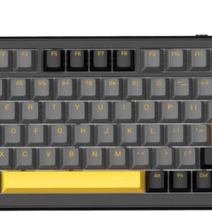 ATTACK SHARK X85 PRO Teclado mecânico sem fio com tela TFT e botão, teclado gamer 75% QMK com junta, com fio 2.4G/BT/USB-C, switch linear hot-swappable, 4000mAh, NKRO, RGB,PC/MAC (Estrela Negra)