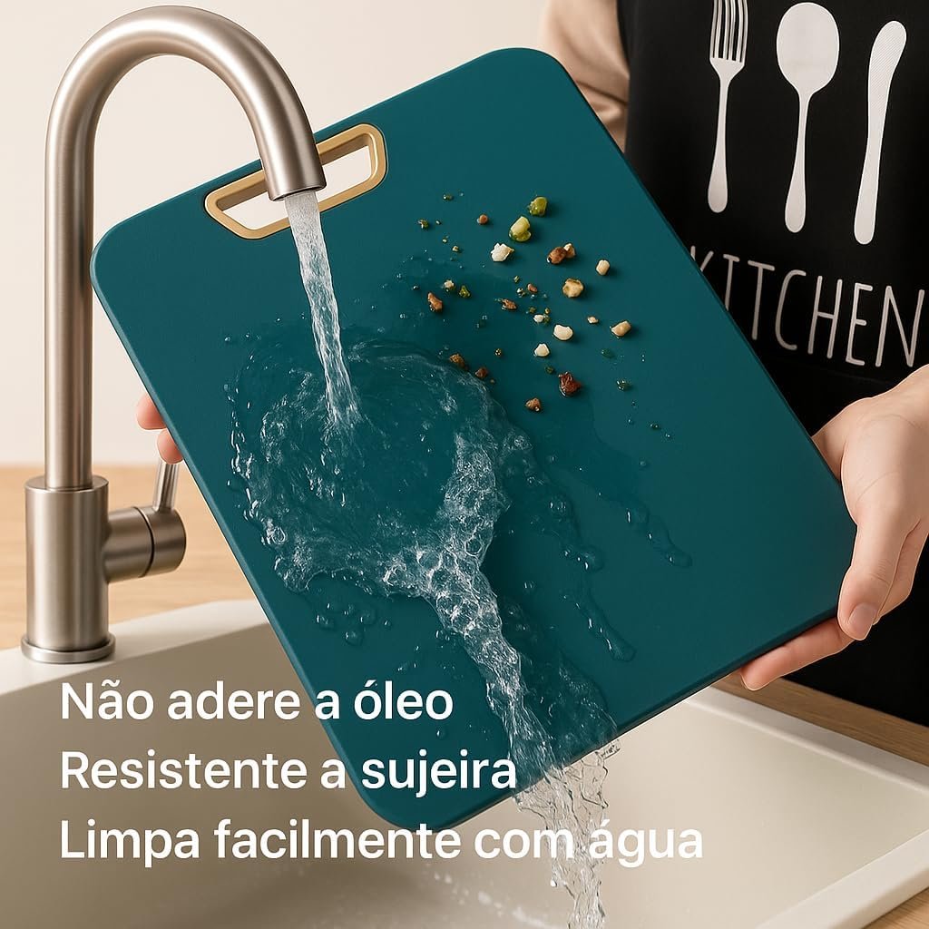 Tábua de Corte Premium Antibacteriana – Polietileno Resistente, Não Mancha e Não Deforma | Ideal para Carnes, Legumes e Cozinha Profissional | Alça Ergonômica, Super Higiênica e Fácil de Limpar - Imagem 4