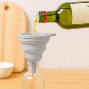 Conjunto de 3 funis dobráveis de silicone para cozinha, funis dobráveis de silicone para garrafas de enchimento, pequeno funil flexível para garrafas de água e líquidos de transferência (cinza) Conjunto de 3 funis dobráveis de silicone para cozinha, funis dobráveis de silicone para garrafas de enchimento, pequeno funil flexível para garrafas de água e líquidos de transferência (cinza)