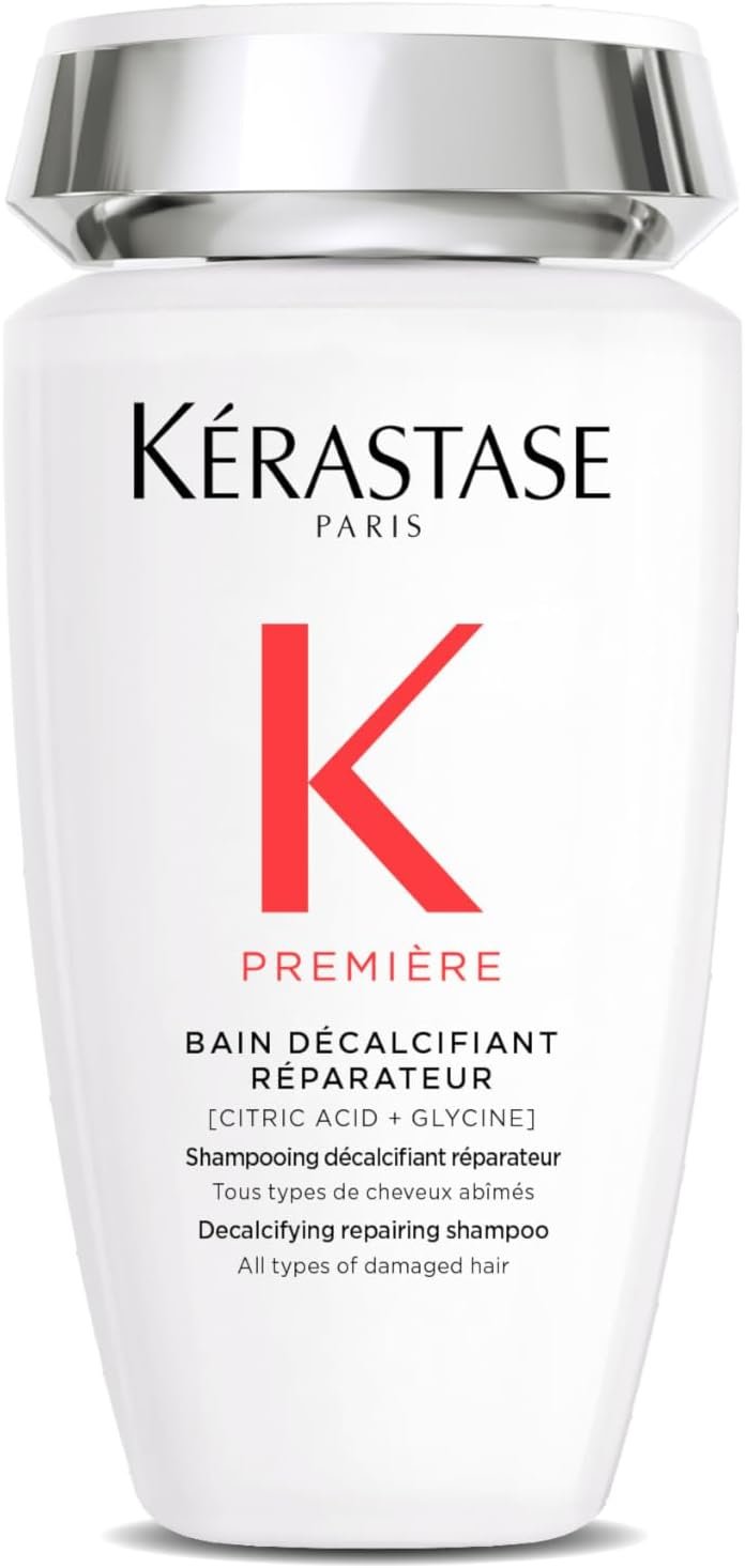 Kérastase Shampoo Première Bain Décalcifiant Réparateur, Todos os tipos de cabelos danificados, Reparador descalcificante, Neutraliza a quebra, Com Ácido cítrico e Glicina, 250ml