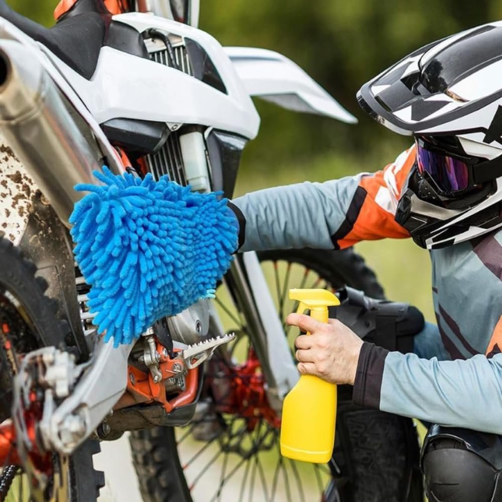 Kit 2 Luva de microfibra para lavagem de carro, pacote com 2 unidades sem fiapos, luva de microfibra de chenille premium, escova de lavagem de carro -Vende Mais - Imagem 4