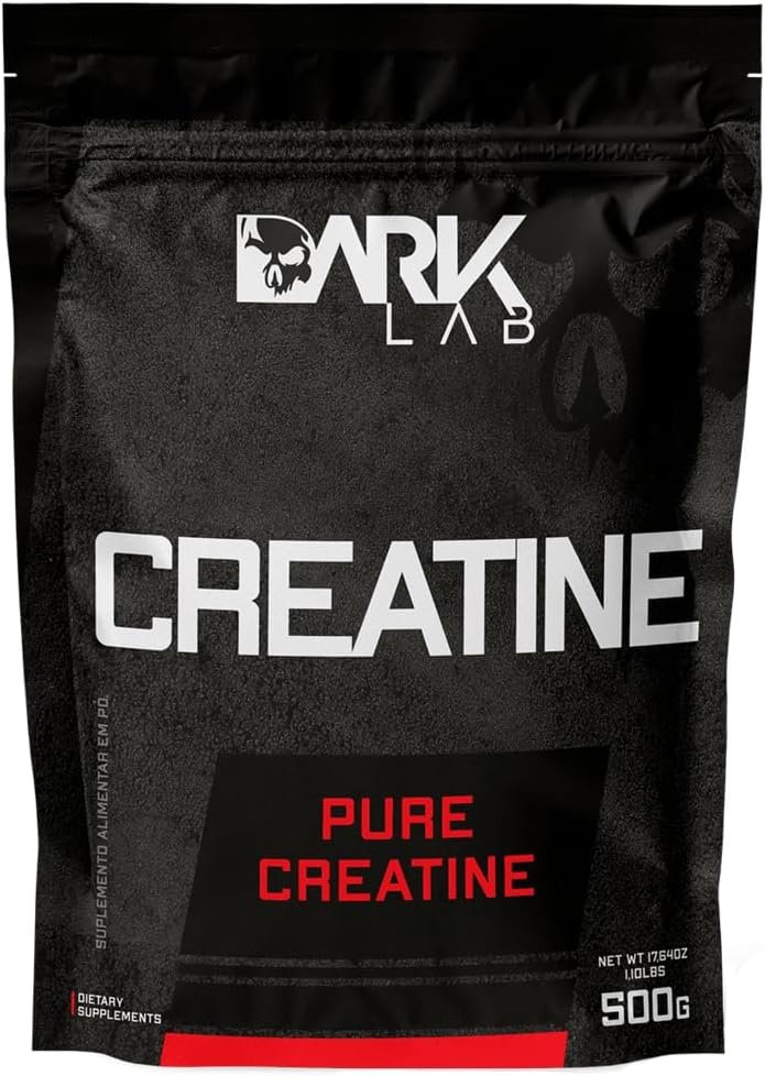 Creatina Pura Dark Lab 500g, Monohidratada 100% de Pureza, Sem Sabor