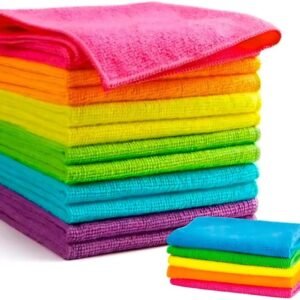 Pano de Microfibra Kit Com 5 unidades, Não Solta Fiapos e Pelinhos, Não Risca, Perfeito Para Lavagem de Carros, Multiuso, Lavável, Reutilizável, Limpeza, Automotivo, Vidro, Doméstica, Limpa Espelho