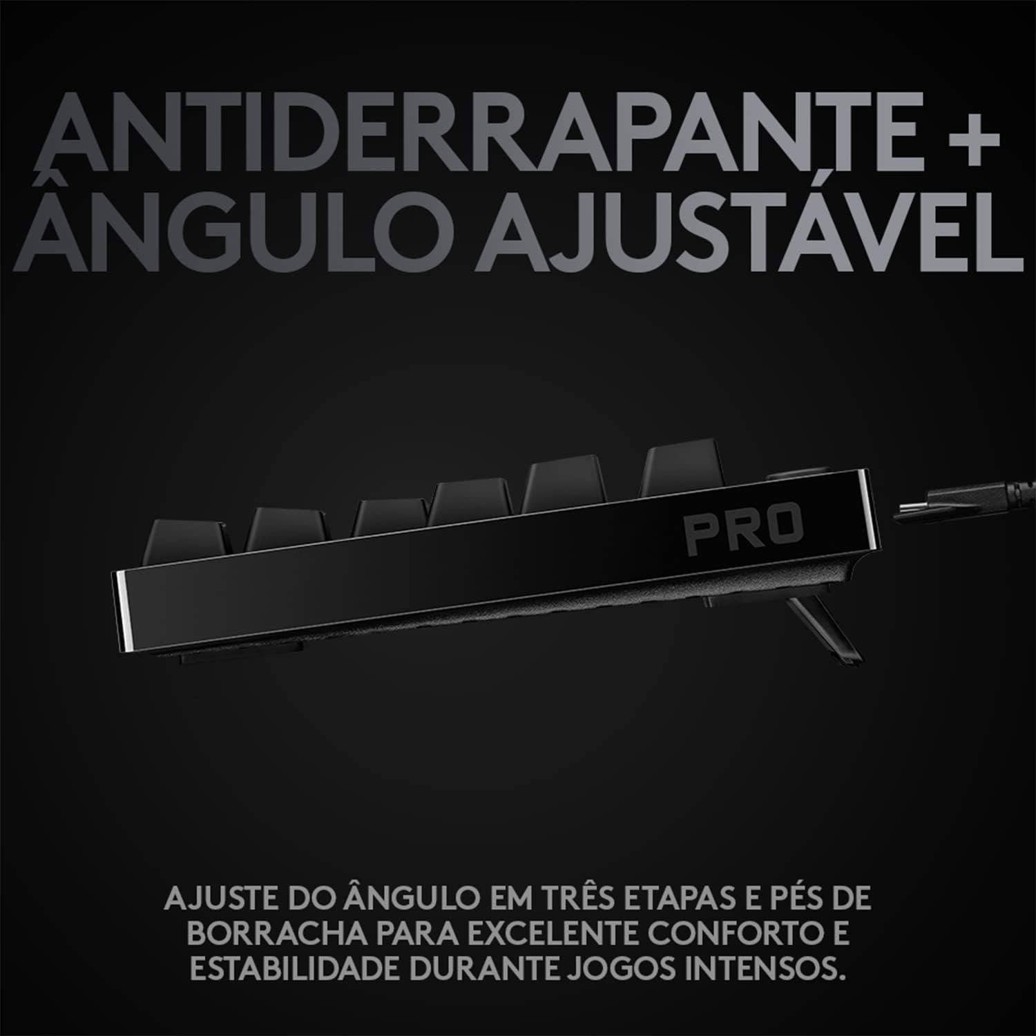 Teclado Mecânico Gamer Logitech G PRO com Layout US, RGB LIGHTSYNC, Design TKL, Cabo Destacável e Switch Exclusivo GX Blue Clicky - Imagem 8