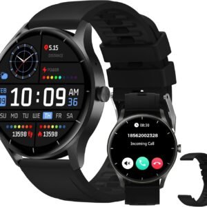 Smartwatch PEJE Relógio Smartwatch com Pulseira Extra – Tela Touch HD 1.28″,À Prova d’Água IP68,Faz Chamadas Bluetooth,123+ Modos Esportivos,Bateria de 5-7 Dias,Compatível com iOS/Android.(Preto)