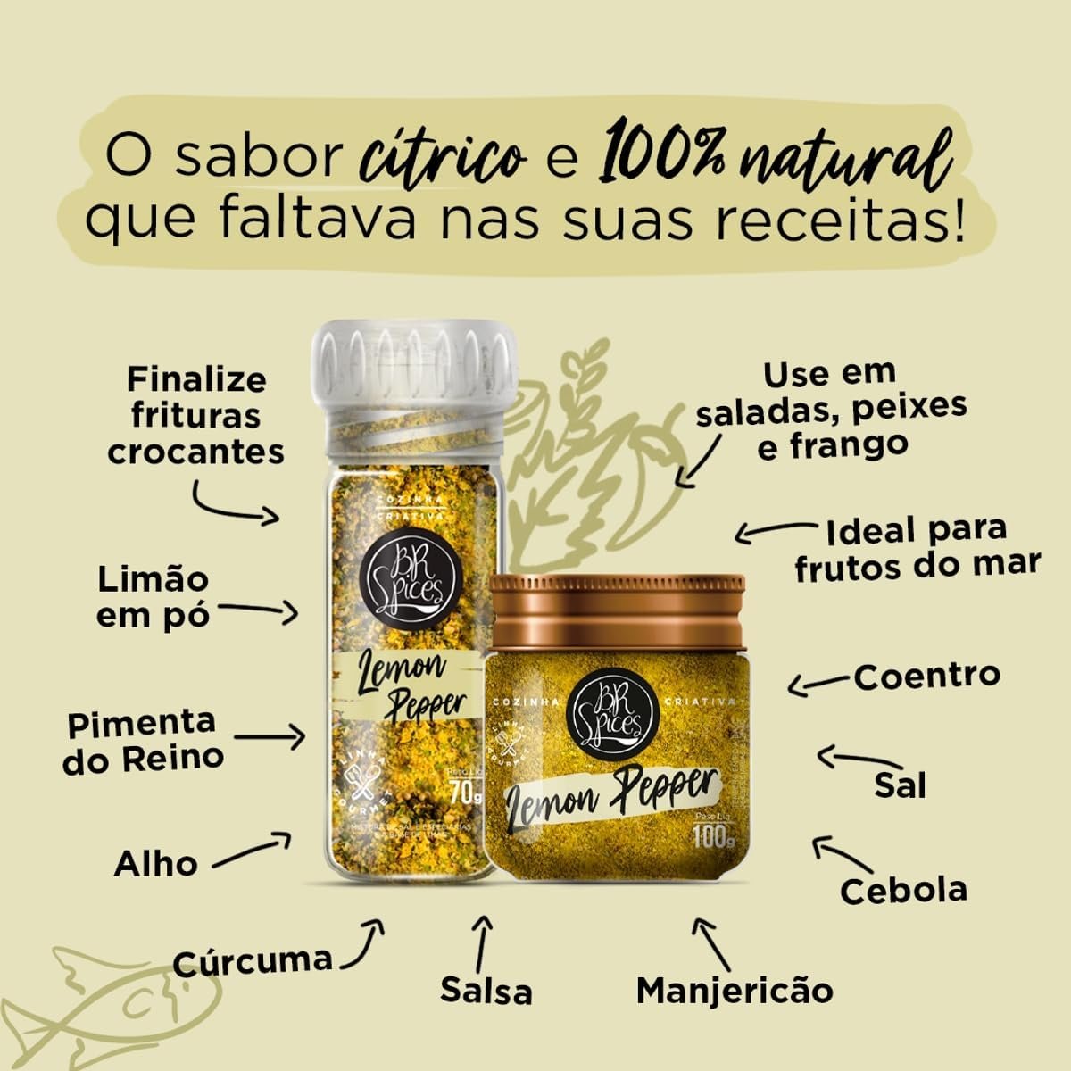 Tempero Lemon Pepper com Moedor 70g - BR Spices - Imagem 3