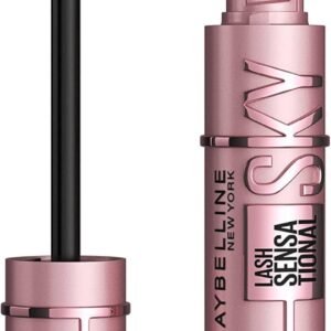 Maybelline NY Lash Sensational Sky High Máscara de Cílios Lavável, Escova Flexível, Alongamento Sem Limites com Extrato de Bambu e Fibras, Impacto de Todos os Ângulos, Preto 7,2ml