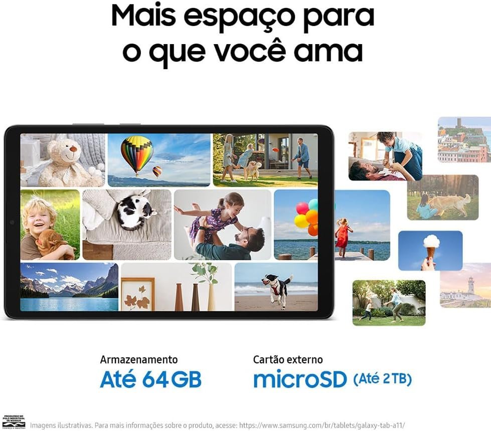 Tablet Samsung Galaxy TAB A11, 64GB, 4GB RAM, Tela de 8.7", Bateria 5.100mAh, Câmera frontal 5MP, Câmera traseira 8MP, WiFi, Android 15 - Imagem 5