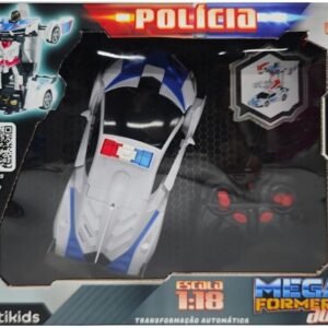 Carrinho de Polícia Transformável Megaformers com Luz Multikids – BR1487