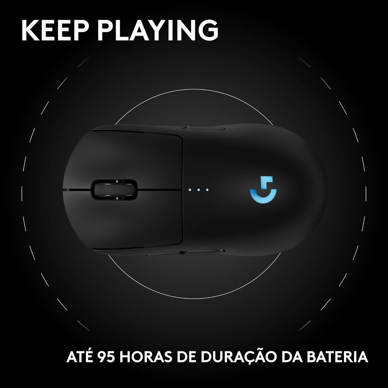 Mouse Gamer Sem Fio Logitech G PRO 2 LIGHTSPEED para Destros ou Canhotos, 4 Botões Programáveis e Removíveis, Sensor Hero 2 44K DPI, Carregamento USB-C, PC/Mac - Preto - Imagem 13