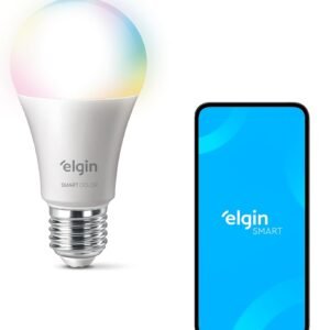 Lâmpada Inteligente Mais Potente 15W Smart Color RGB Wifi Elgin compatível com Alexa e Google Home