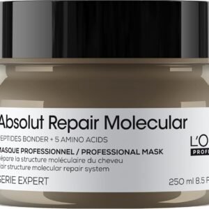 L’Oréal Professionnel Máscara Absolut Repair Molecular, Repara os Danos & Recupera a Força, Maciez & Desembaraço, Para cabelos danificados e muito danificados