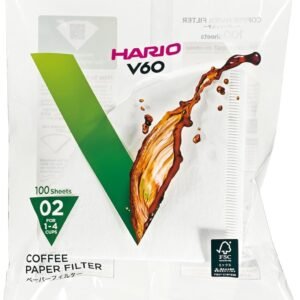 Filtro de Papel para Coador de Café V60, Tamanho 02, Pacote com 100 Hario 0 Branco(Pacote pode variar)