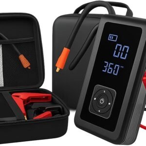 Calibrador Compressor de Ar Portatil Automotivo Carregador de Bateria Veicular | Luz de Sinalizaçao Chupeta Enche Pneu Carro e Moto | Viagens Emergencia Socorro