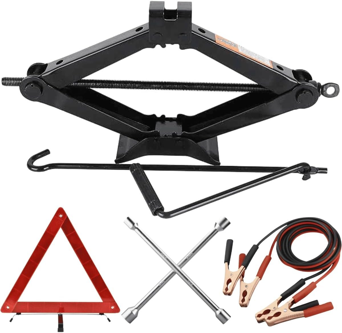 Kit Estepe Carro Macaco Triangulo Chave Roda Cabo De Chupeta