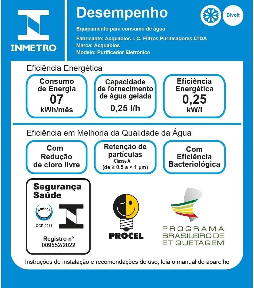 ACQUABIOS PURIFICADOR DE ÁGUA BASIC - BACTERIOLÓGICO/BIVOLT/PRETO - Imagem 8