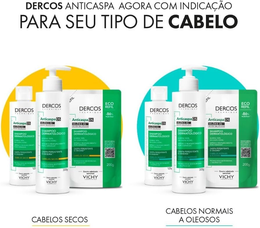 Vichy Dercos Shampoo Anticaspa DS para Cabelos Normais a Oleosos, Elimina 100% da Caspa Visível e Coceira, Ação Antirreincidência por 6 Semanas, Controla a Oleosidade, 300g - Imagem 9