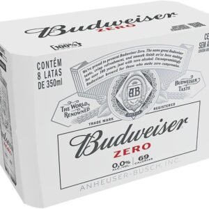 Pack Cerveja Budweiser Zero Álcool, 350ml, Lata – 8 unidades Pack Cerveja Budweiser Zero Álcool, 350ml, Lata – 8 unidades