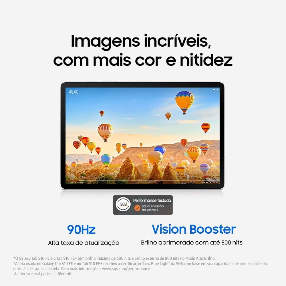 Tablet Samsung Galaxy Tab S10 FE, Cinza, 128GB, 8GB RAM, Tela Imersiva de 10.9" 90Hz, Camera Traseira de 13MP, Câmera Frontal de 12MP Ultra Wide, Wifi 6, IP68, Android 15 - Imagem 4
