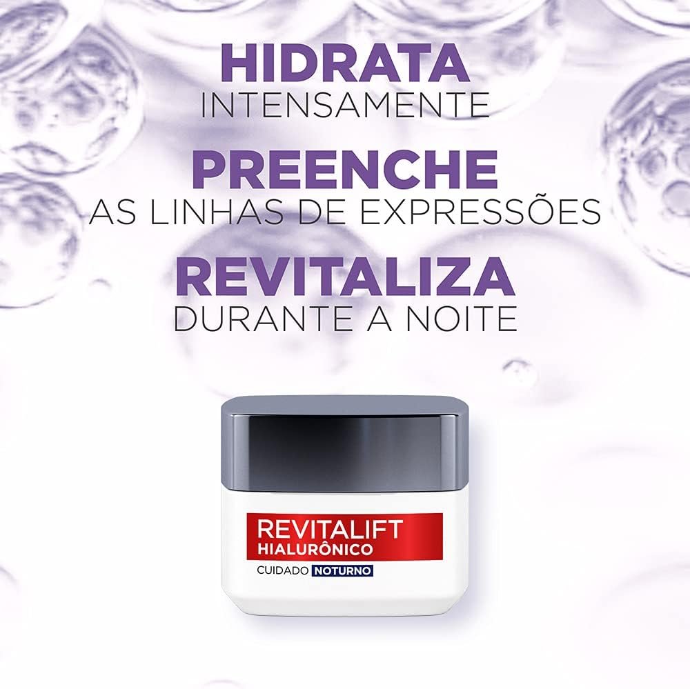 Creme Facial Anti-idade L'Oréal Paris Revitalift Hialurônico Noturno, 49g - Imagem 2