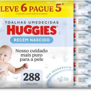 Lenço Umedecido Huggies Pure Care L6P5 – 288 Lenços, Huggies, Amarelo, Pacote de 288