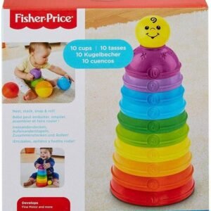 Fisher-Price Brinquedo para Bebês Potinhos Empilhar & Rolar para crianças a partir de 6 meses