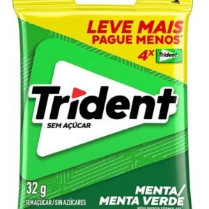 Pack Goma de Mascar Menta Trident Pacote 32g 4 Unidades